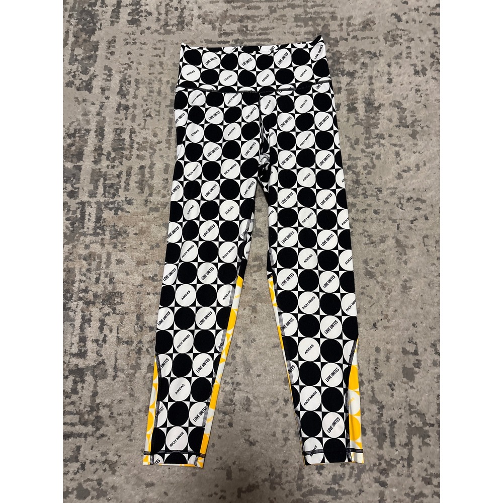 Adidas x Rich Mnisi Love Unites Pride Leggings Black White Yellow Womens XS